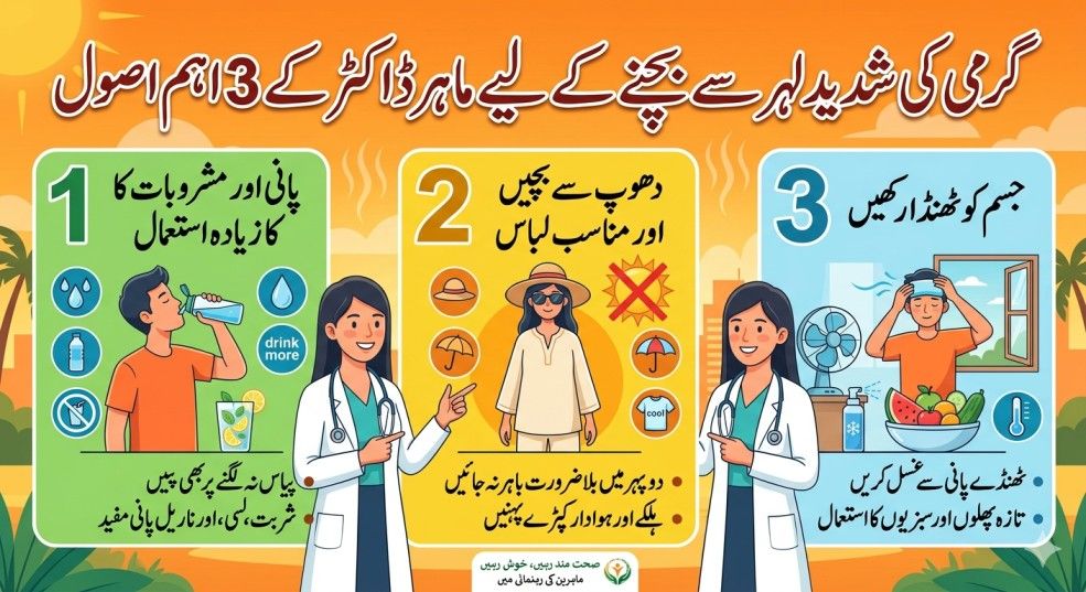 گرمی کی شدید لہر سے بچنے کے لیے ماہر ڈاکٹر کے 3 اہم اصول
