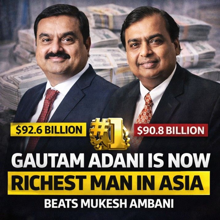 گوتم اڈانی ایشیا کے امیر ترین شخص بن گئے، مکیش امبانی کو پیچھے چھوڑ دیا